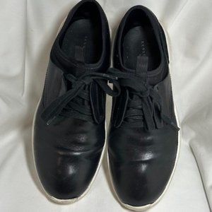 Kenneth Cole New York Futuristic Black Lace up  Leather Sneakers